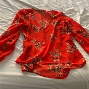 Red flowy shirt